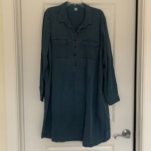 Old Navy Midi Shirt Dress, Blue